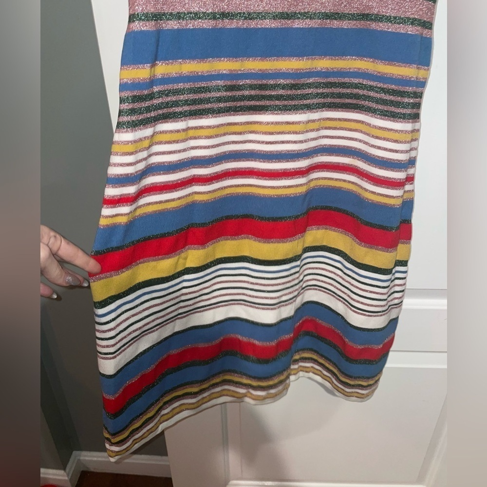 VERONICA BEARD Dulce Striped Knit Dress with Tassels Sz Large✨ - Picture 10 of 16